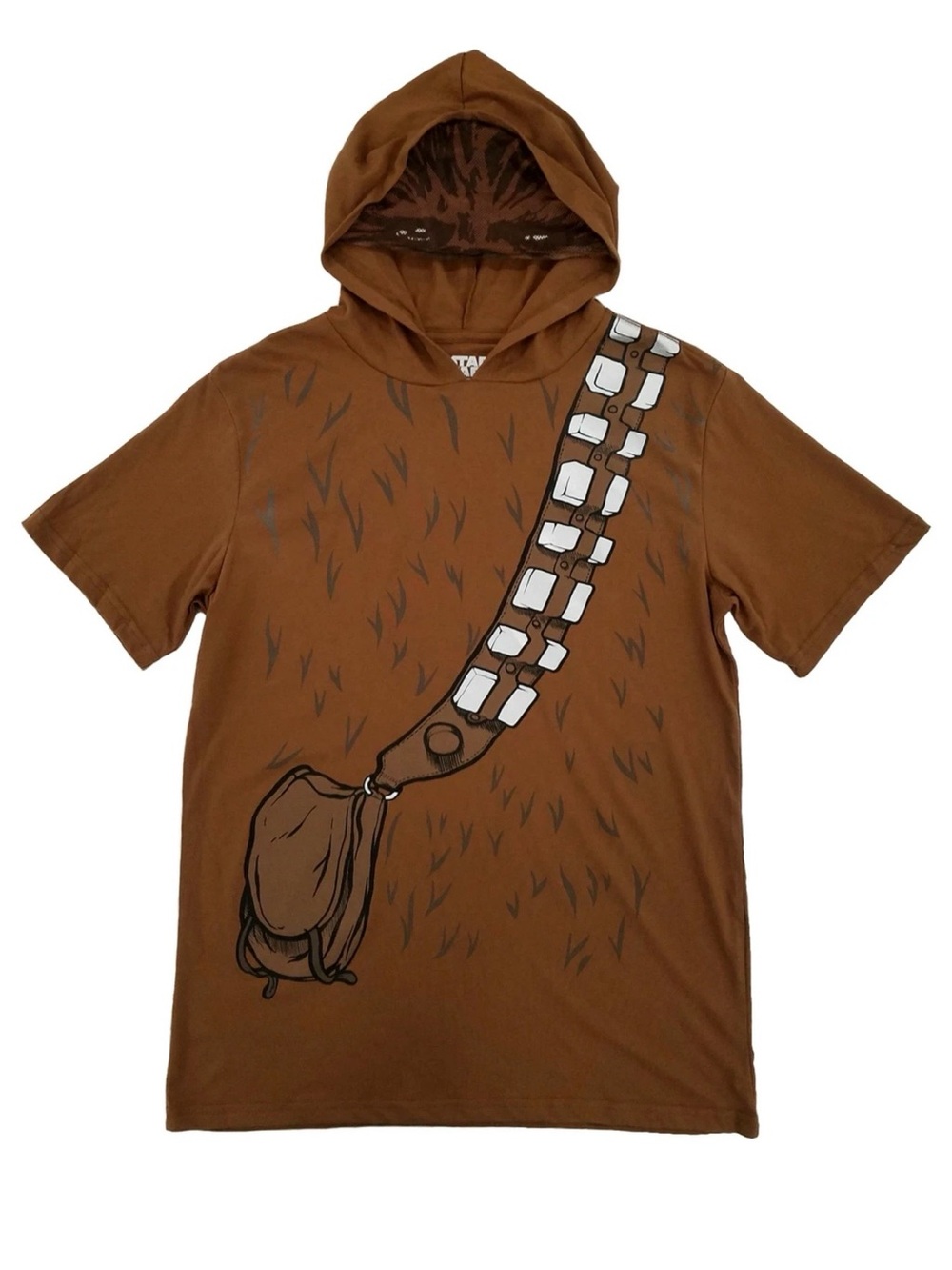 Chewbacca Hooded Tee - Brown Star Wars Adult size